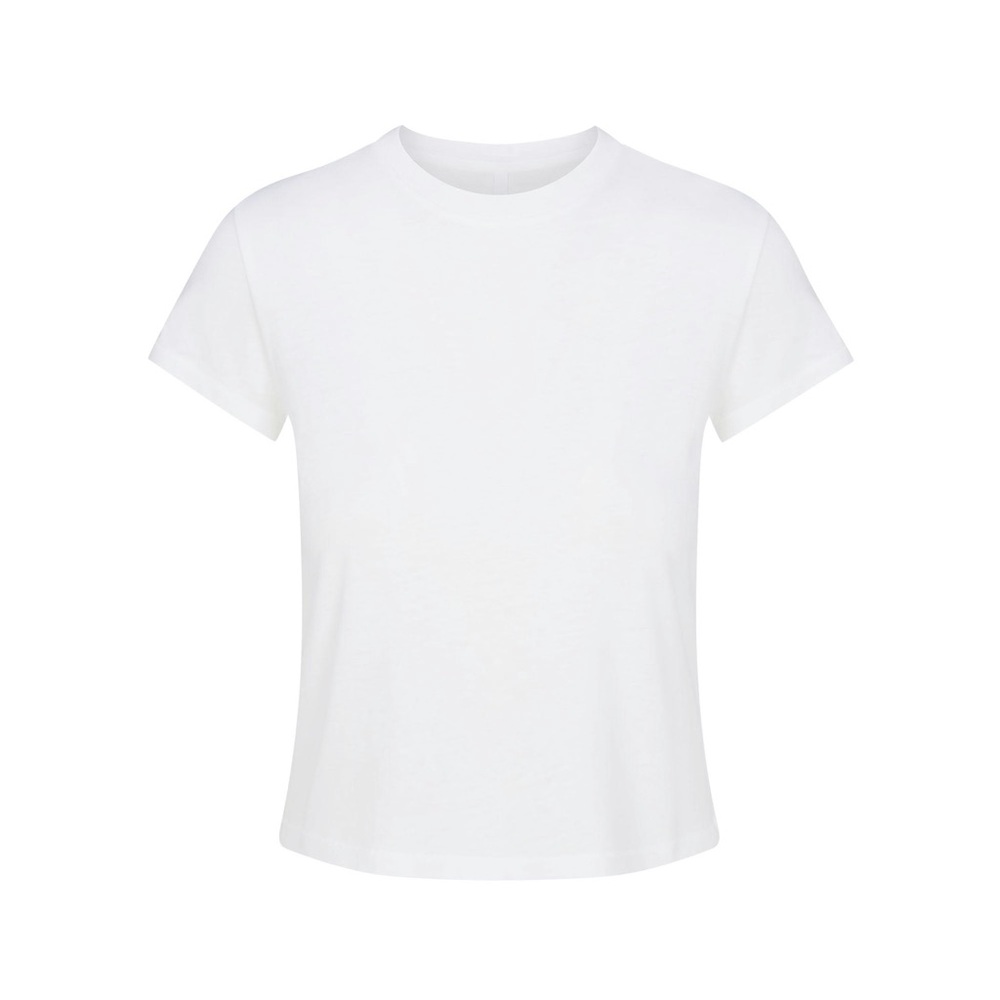 SKIMS White Relaxed Shrunken T-Shirt